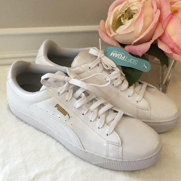 puma vikky platform patent white